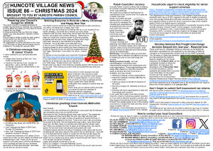 Huncote Village News Christmas 2024 edition now being delivered